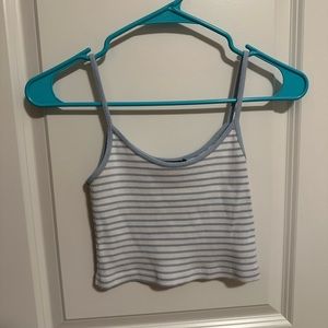 Brandy Melville Blue and White Stripe Tank